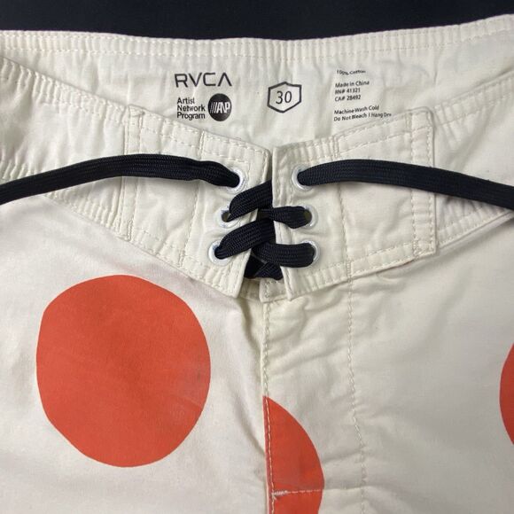 RVCA MENS ARTIST NETWORK PROGRAM POLKA DOT SWIM TRUNKS BOARD SHORTS SIZE 30 - Picture 9 of 16